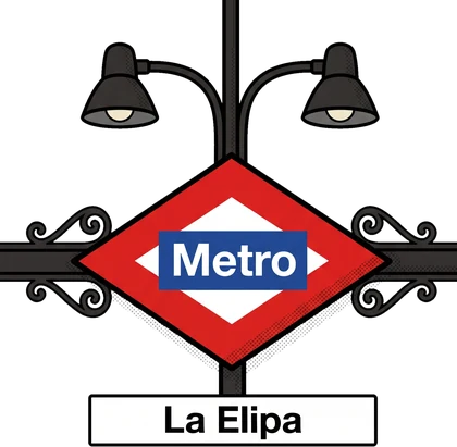 Cartel de la estación de metro La Elipa, una de las grandes conquistas del barrio